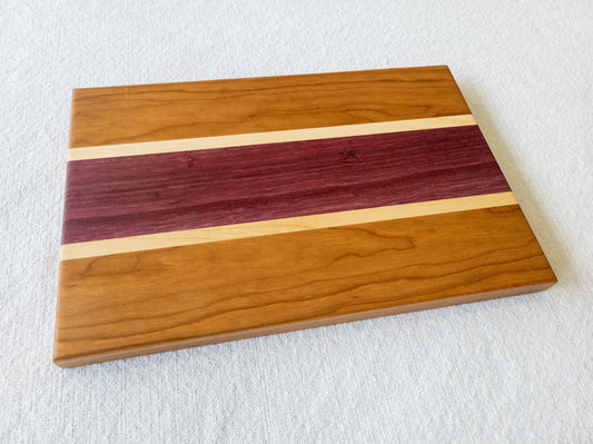 Cutting Board - Cherry, Purple Heart, Hard Maple