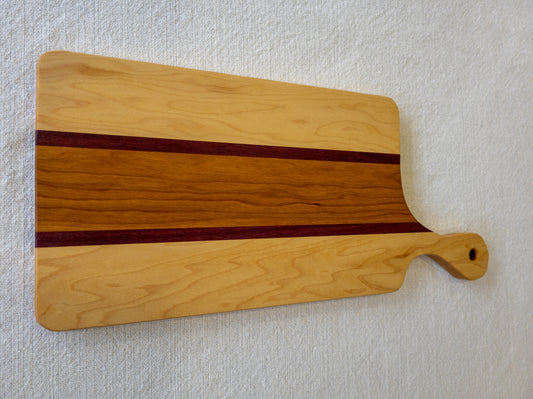 Charcuterie Board -Hard Maple, Cherry, and Purple Heart